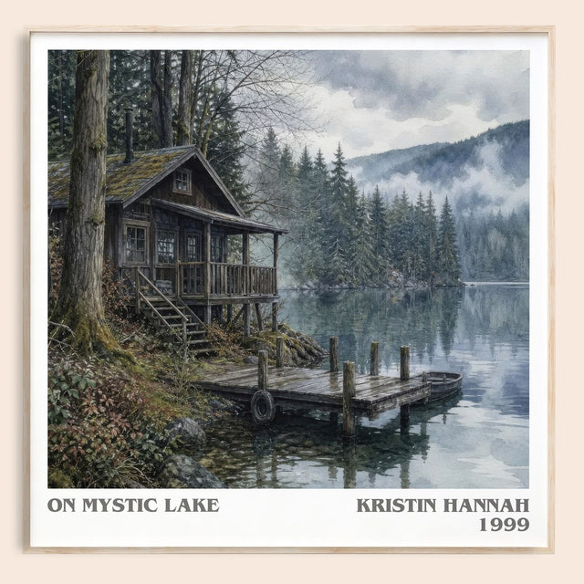 On Mystic Lake Literary Art Print by Kristin Hannah