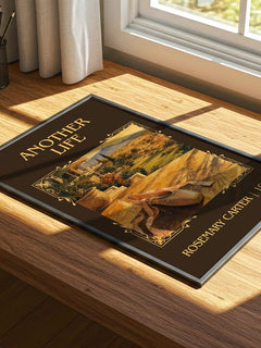 Another Life Classic Book Art Print by Rosemary Carter – print on a sunlit desk