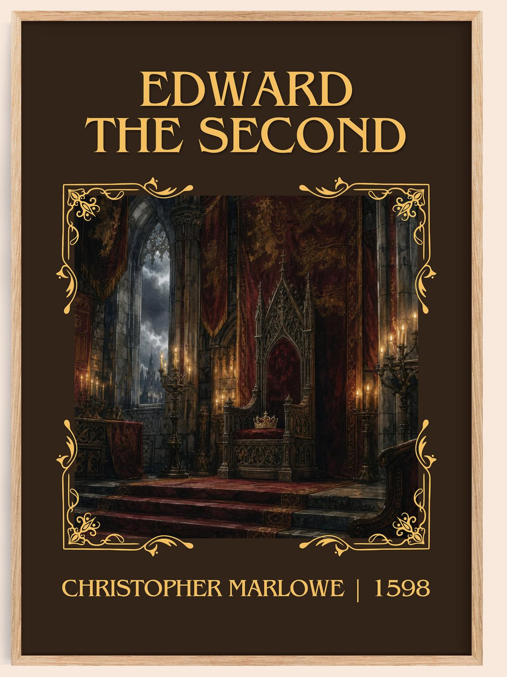 Edward the Second Classic Book Art Print by Christopher Marlowe – book poster
