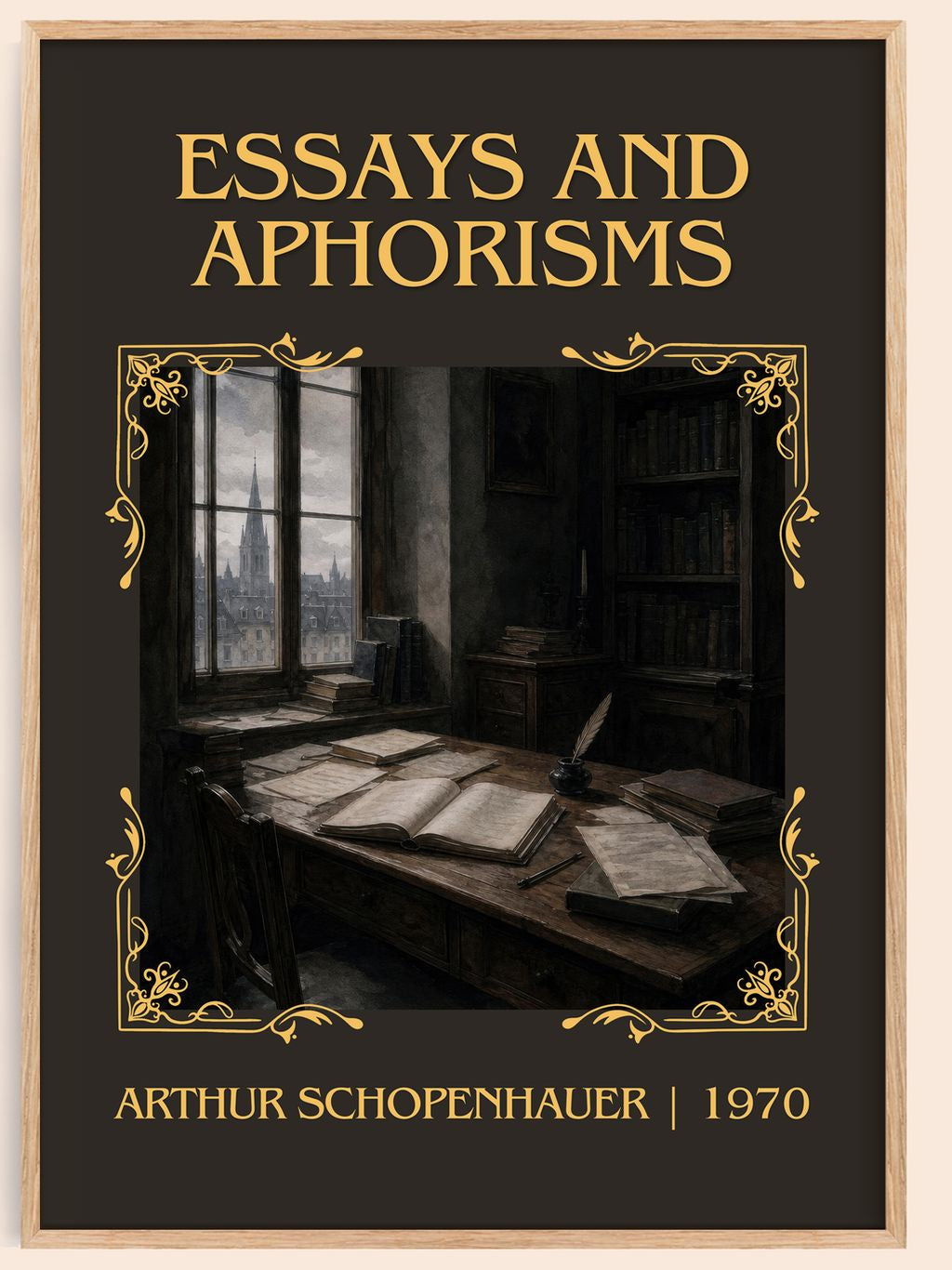 Essays and aphorisms Classic Book Art Print by Arthur Schopenhauer – book poster