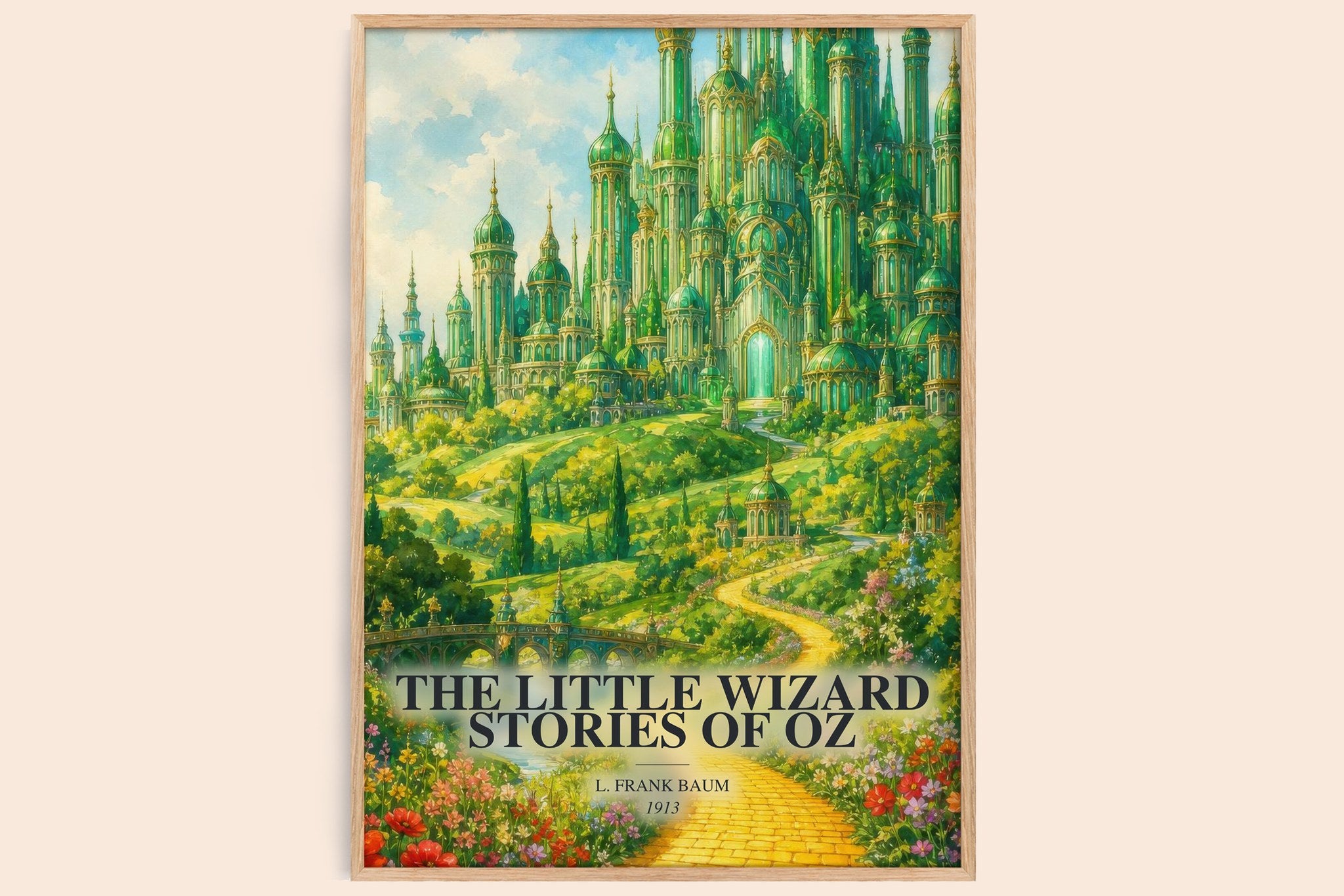 Little Wizard Stories Of Oz Book Watercolour Illustration by L. Baum