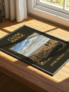 Close Range Classic Book Art Print by Annie Proulx – print on a sunlit desk
