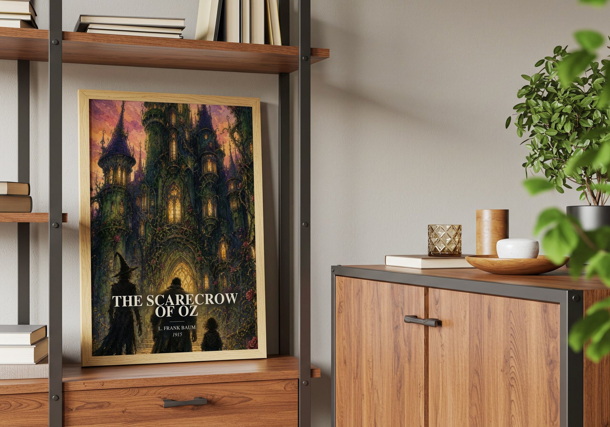 The Scarecrow Of Oz book watercolour illustration paper finish options – matte satin gloss