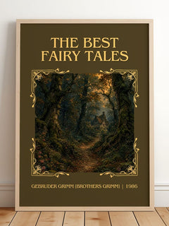 Best fairy tales Classic Book Art Print by G. Grimm] – framed print leaning on a wooden floor