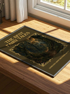 Best fairy tales Classic Book Art Print by G. Grimm] – print on a sunlit desk