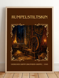 Rumpelstiltskin Classic Book Art Print by G. Grimm] – framed print leaning on a wooden floor