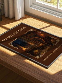Rumpelstiltskin Classic Book Art Print by G. Grimm] – print on a sunlit desk
