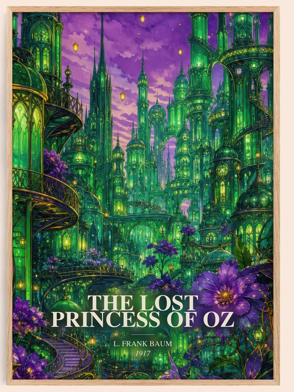 The Lost Princess Of Oz watercolour book poster by L. Frank Baum – framed literary art print