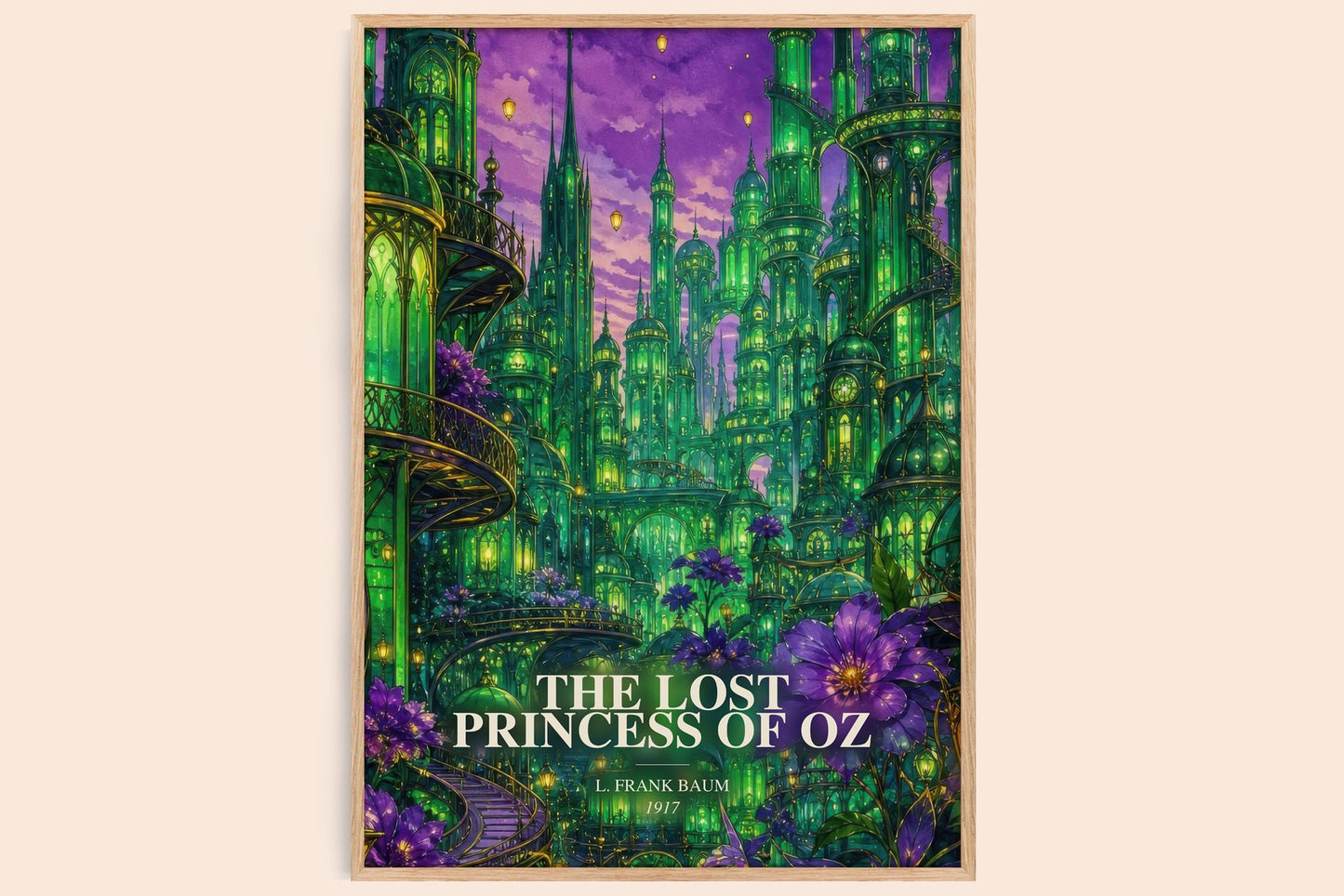 The Lost Princess Of Oz watercolour book poster by L. Frank Baum – framed literary art print