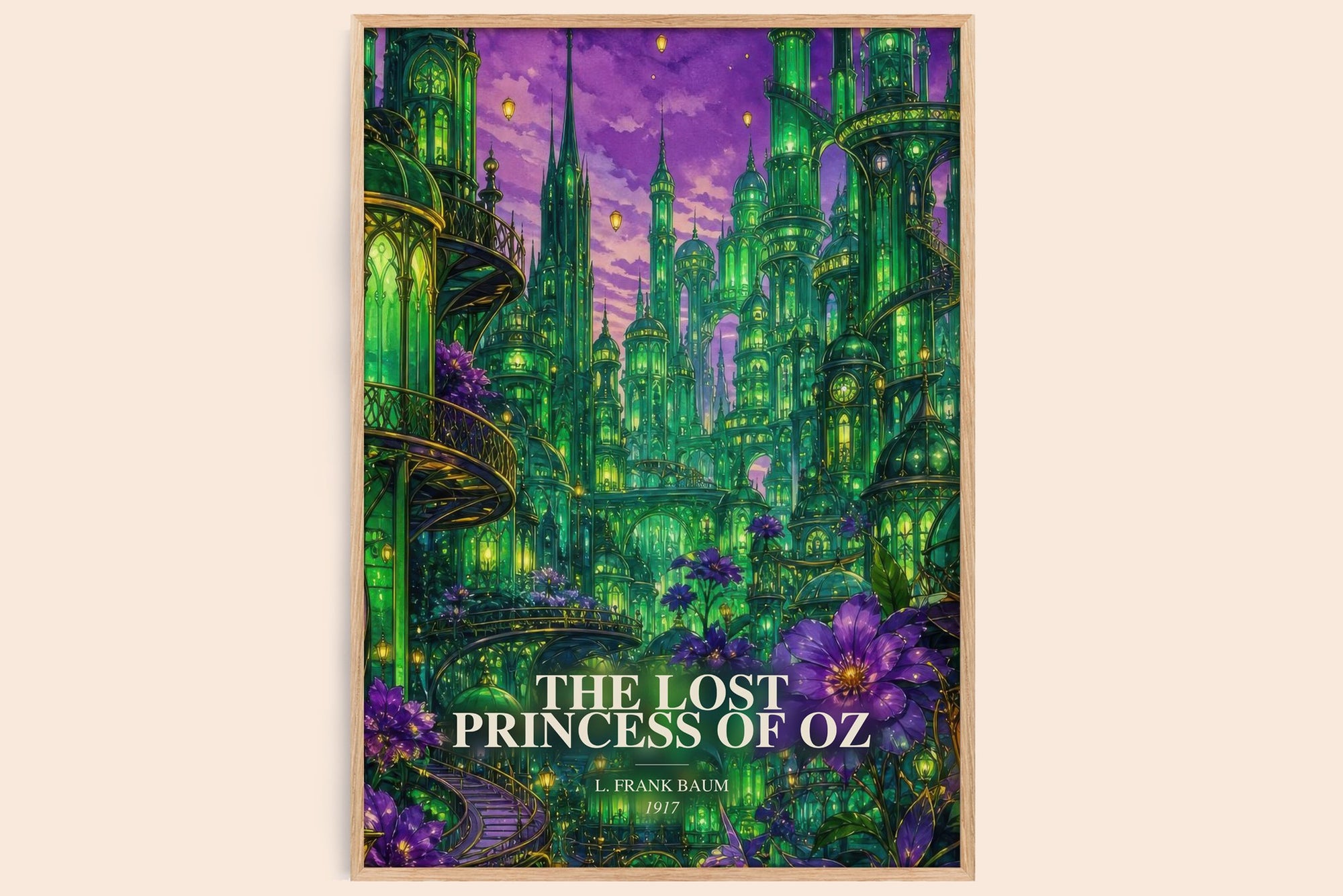 The Lost Princess Of Oz watercolour book poster by L. Frank Baum – framed literary art print