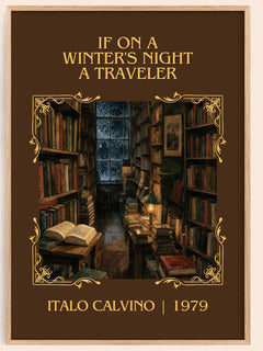 If on a Winter's Night a Traveler Classic Book Art Print by I. Calvino – book poster