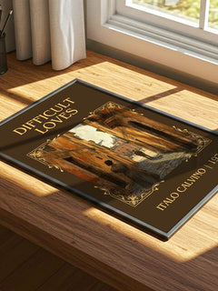 Difficult loves Classic Book Art Print by Italo Calvino – print on a sunlit desk