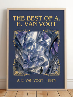 The Best of A. E. van Vogt Classic Book Art Print by A. E. van Vogt – framed print leaning on a wooden floor