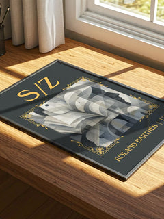 S/Z Classic Book Art Print by Roland Barthes – print on a sunlit desk