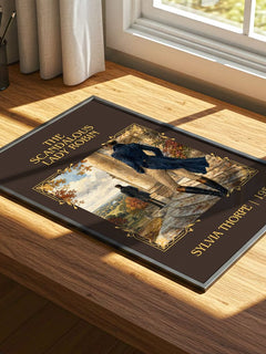 The Scandalous Lady Robin Classic Book Art Print by Sylvia Thorpe – print on a sunlit desk