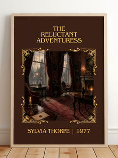 The Reluctant Adventuress Classic Book Art Print by Sylvia Thorpe – framed print leaning on a wooden floor