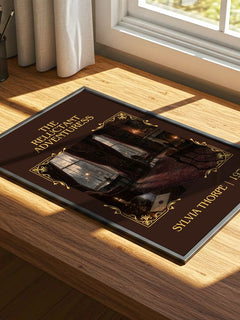 The Reluctant Adventuress Classic Book Art Print by Sylvia Thorpe – print on a sunlit desk