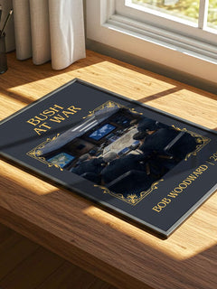 Bush at war Classic Book Art Print by Bob Woodward – print on a sunlit desk