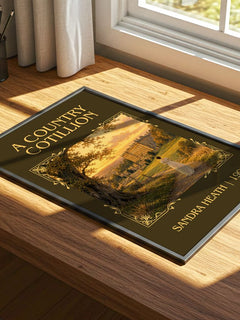 A Country Cotillion Classic Book Art Print by Sandra Heath – print on a sunlit desk