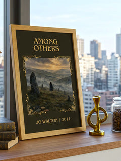 Among Others Classic Book Art Print by Jo Walton – framed print on a city-view windowsill