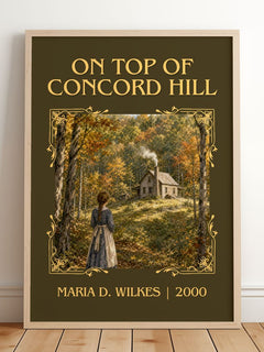 On top of Concord Hill Classic Book Art Print by Maria D. Wilkes – framed print leaning on a wooden floor