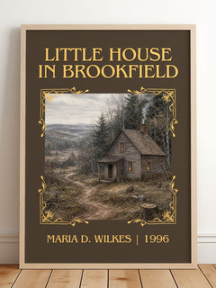 Little house in Brookfield Classic Book Art Print by Maria D. Wilkes – framed print leaning on a wooden floor