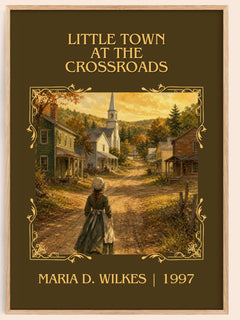 Little Town at the Crossroads Classic Book Art Print by M. Wilkes – book poster