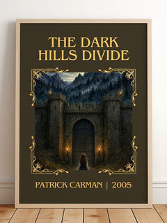 The Dark Hills divide Classic Book Art Print by Patrick Carman – framed print leaning on a wooden floor
