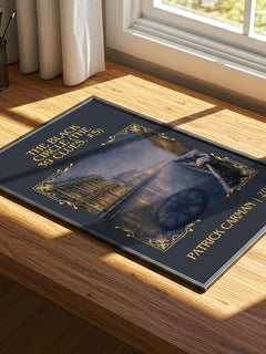 Black Circle (The 39 Clues, #5) Classic Book Art Print by P. Carman – print on a sunlit desk