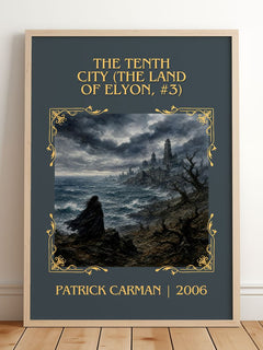 Tenth City (The Land of Elyon, #3) Classic Book Art Print by P. Carman – framed print leaning on a wooden floor