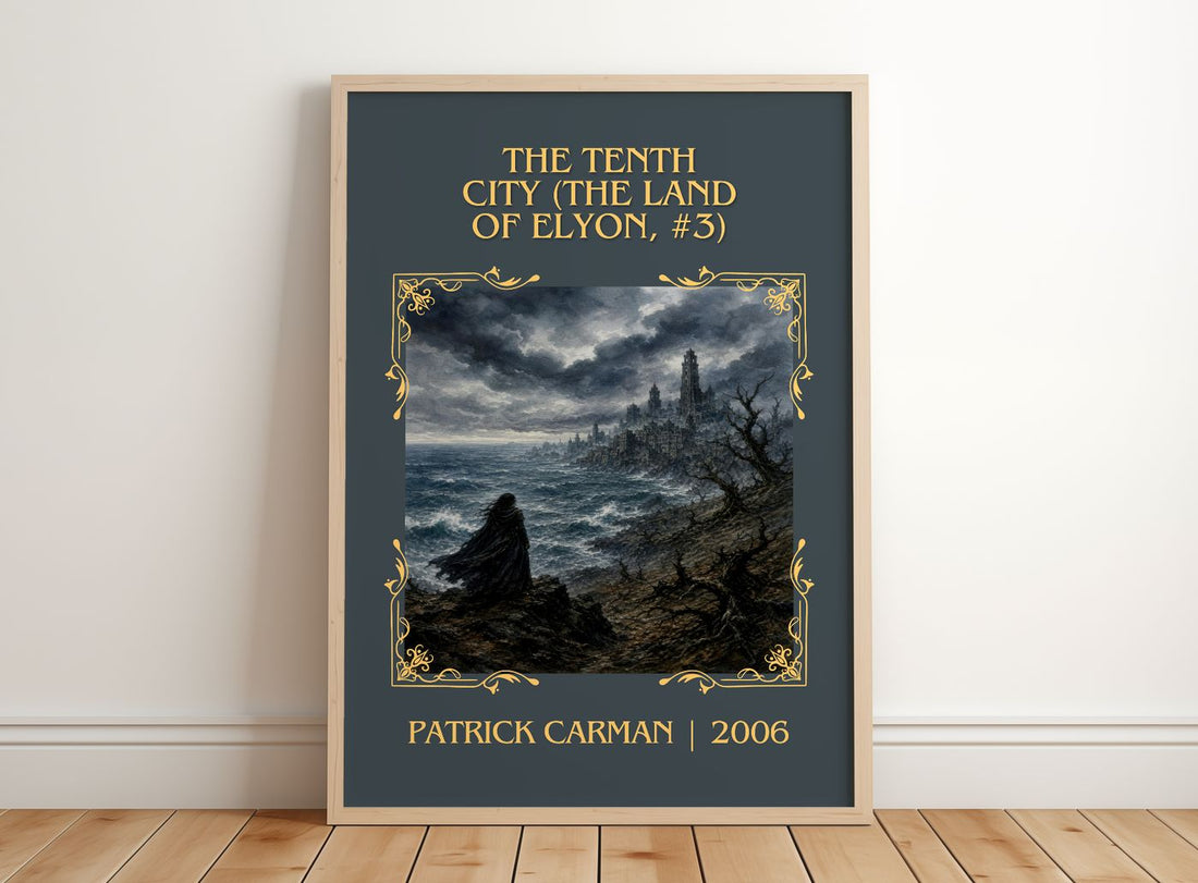 Tenth City (The Land of Elyon, #3) Classic Book Art Print by P. Carman – framed print leaning on a wooden floor