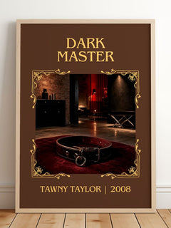 Dark Master Classic Book Art Print by Tawny Taylor – framed print leaning on a wooden floor
