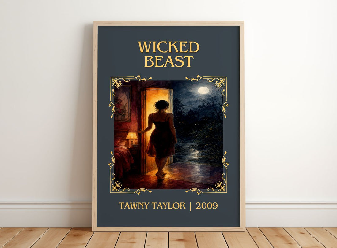 Wicked beast Classic Book Art Print by Tawny Taylor – framed print leaning on a wooden floor