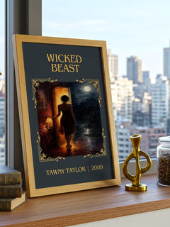 Wicked beast Classic Book Art Print by Tawny Taylor – framed print on a city-view windowsill