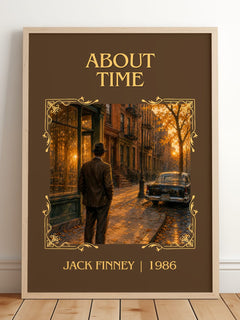 About time Classic Book Art Print by Jack Finney – framed print leaning on a wooden floor