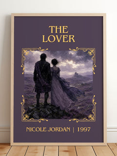 The Lover Classic Book Art Print by Nicole Jordan – framed print leaning on a wooden floor