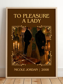 To Pleasure A Lady Classic Book Art Print by Nicole Jordan – framed print leaning on a wooden floor