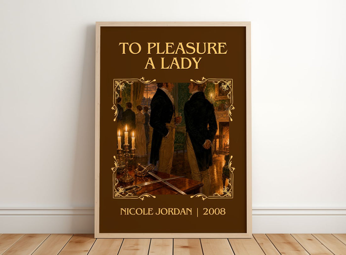 To Pleasure A Lady Classic Book Art Print by Nicole Jordan – framed print leaning on a wooden floor