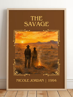 The Savage Classic Book Art Print by Nicole Jordan – framed print leaning on a wooden floor