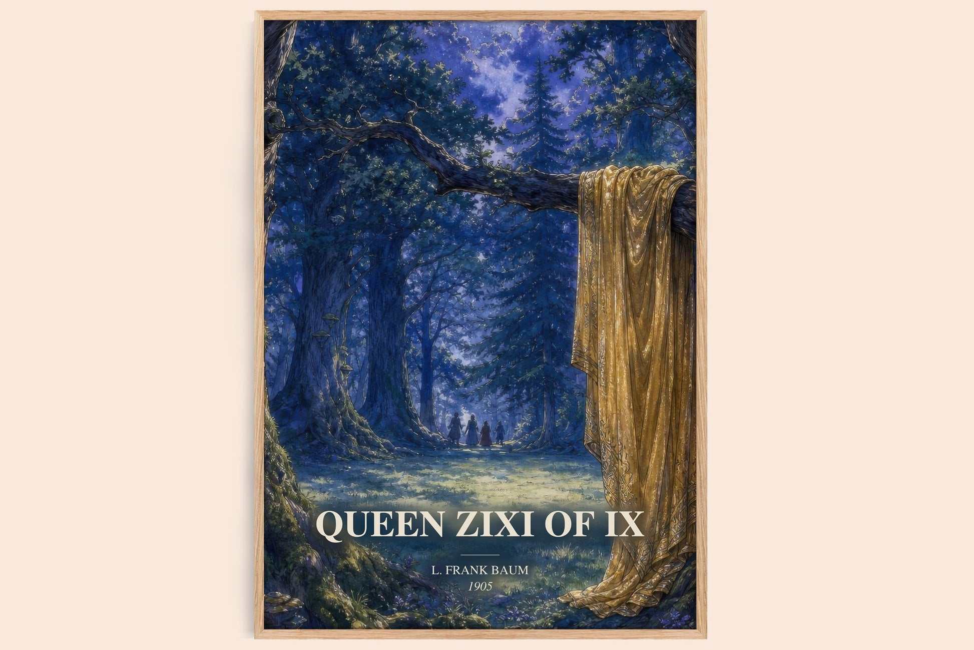 Queen Zixi Of Ix watercolour book poster by L. Frank Baum – framed literary art print