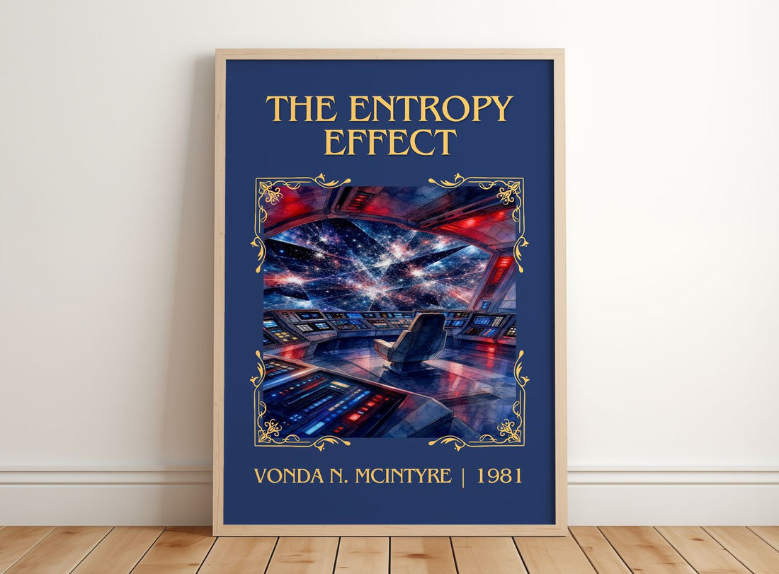 The Entropy Effect Classic Book Art Print by Vonda N. McIntyre – framed print leaning on a wooden floor