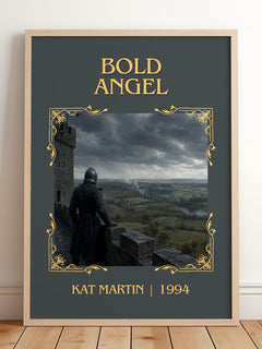 Bold Angel Classic Book Art Print by Kat Martin – framed print leaning on a wooden floor