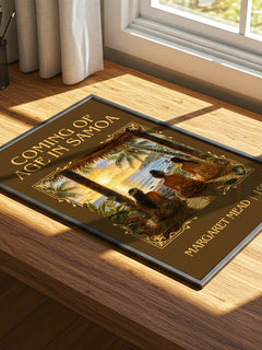 Coming of age in Samoa Classic Book Art Print by Margaret Mead – print on a sunlit desk