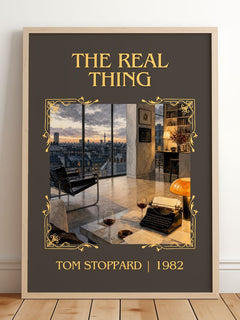 The real thing Classic Book Art Print by Tom Stoppard – framed print leaning on a wooden floor