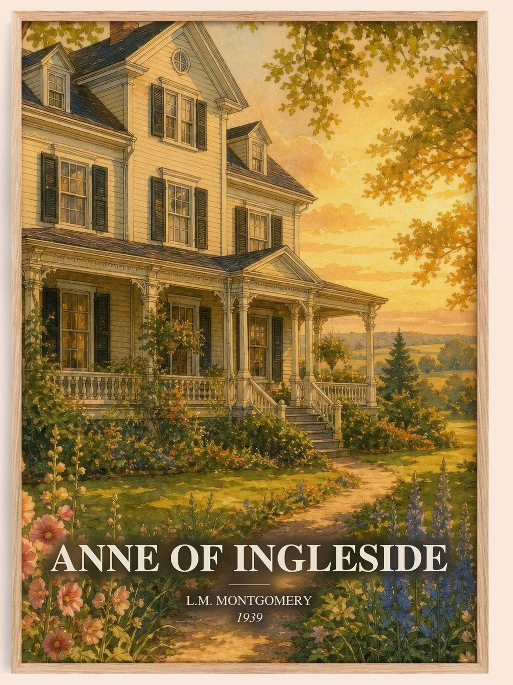 Anne Of Ingleside watercolour book poster by L.M. Montgomery – framed literary art print