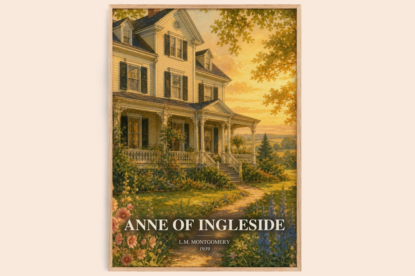 Anne Of Ingleside watercolour book poster by L.M. Montgomery – framed literary art print