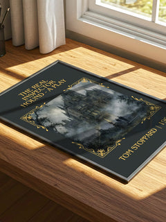 Real Inspector Hound – print on a sunlit desk