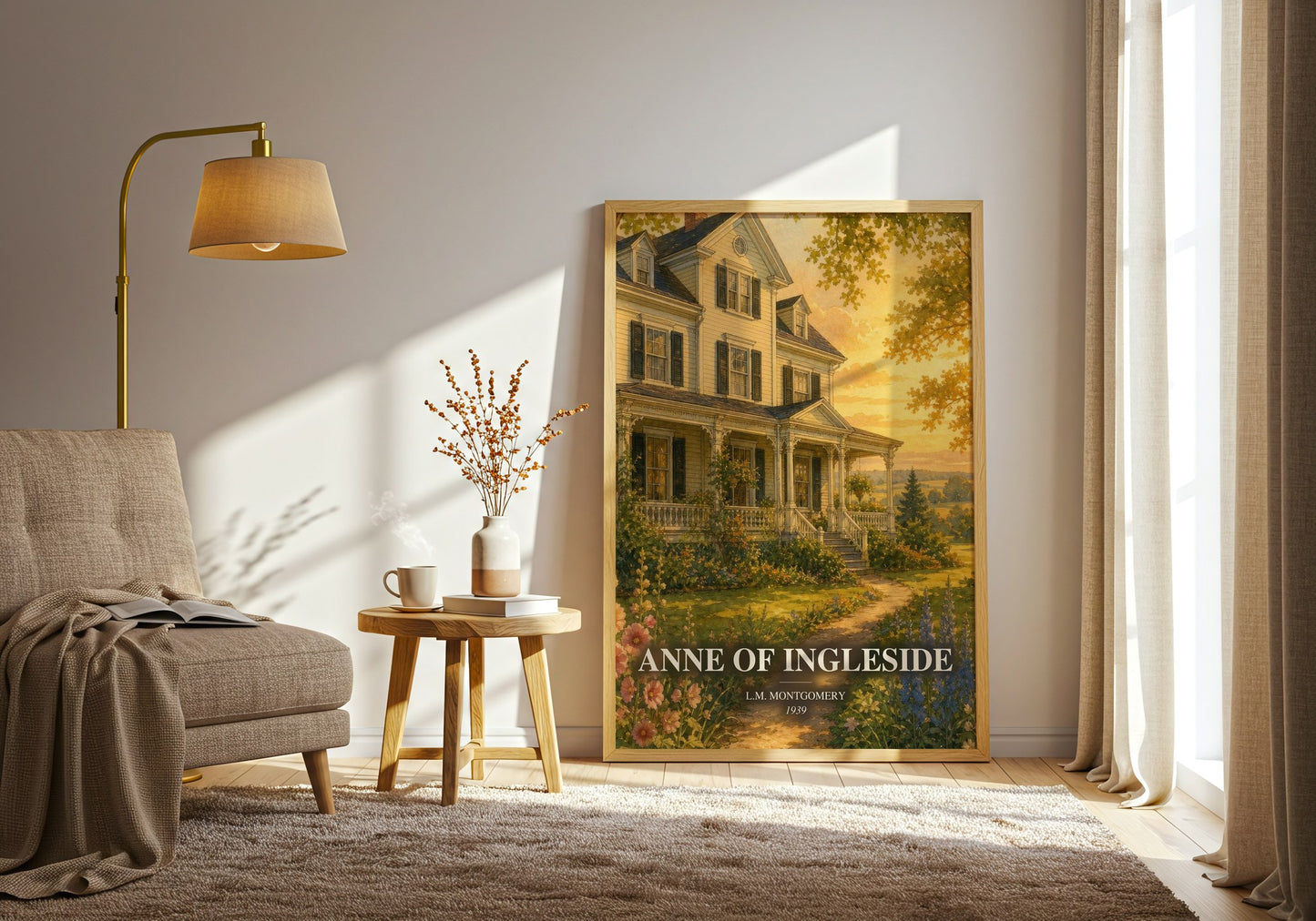 Anne Of Ingleside watercolour print in frame leaning in hallway – childrens wall art