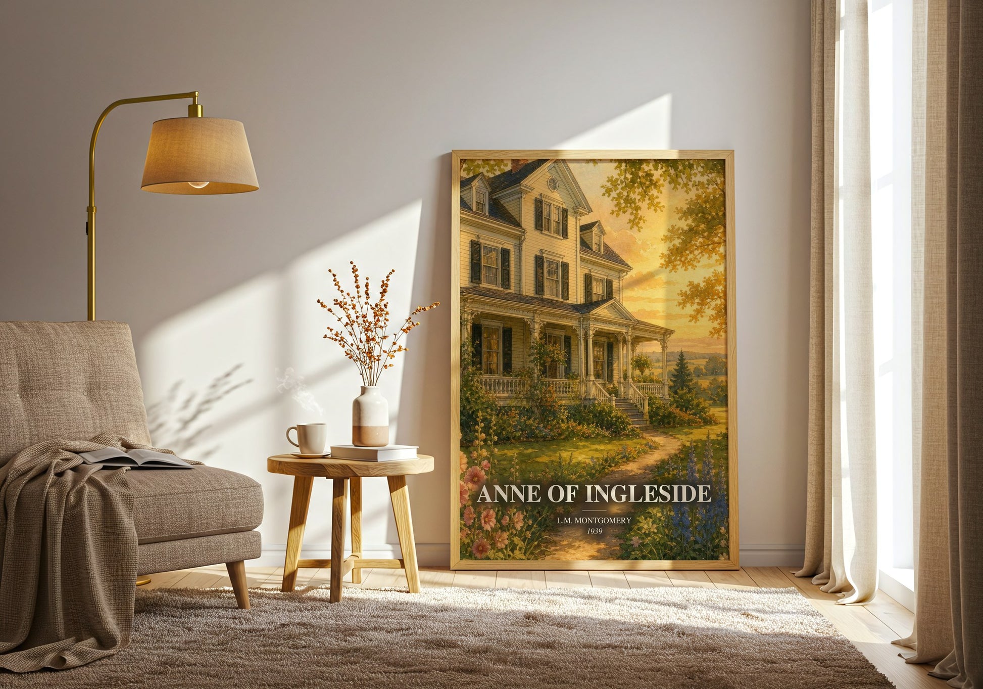 Anne Of Ingleside watercolour print in frame leaning in hallway – childrens wall art