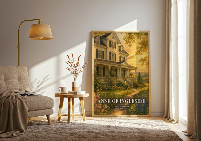 Anne Of Ingleside watercolour print in frame leaning in hallway – childrens wall art